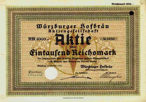 Würzburger hofbräu 1941 - würzburger,