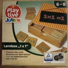 Play tive junior, Lernbox " 1 x 1 " aus Holz, ab 8-9 , Rechenspiel