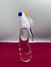 SEHR GROSSE FIGUR AUS GLAS 31cm PAPAGEI ARA SIGNIERT BOHUSLAV BERANEK 2002