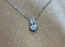 2,635 Karat Labor Diamant Birnenschliff Solitär Anhänger Halskette platiniert 925