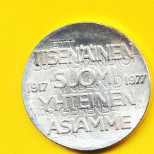 Finnland  10 Markkaa  1977  "60. Jahrest. d. Unabhängigkeit"  Silber 10,7 g fein