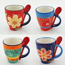 Keramik Kaffeebecher Becher Kaffee Tasse Kaffetasse mit Keramiklöffel