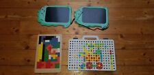 2 x Schreibpad + Tetris Puzzle + Mosaik Steckspiel mit Werkzeugkoffer