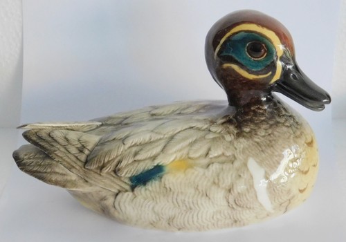 Porzellanfigur ente baikalente - porzellanfigur,