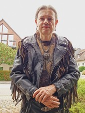 Herren Motorrad Lederjacke mit Fransen gebraucht, Gr. XL, vintage