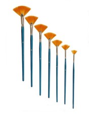 7 Kunsthaar FÄCHERPINSEL für