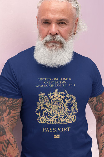 British old passport - t, shirt