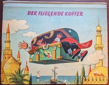 Der fliegende Koffer - Popup-Buch - 1960 Artia - mit beweglichen Bildern