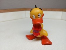 Schleich Quak Ente gelb mit Schal - Sammelfigur 5 cm Hartgummi Küken 1990 HVSB 