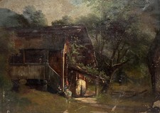 Ölbild 19. Jahrhundert Biedermeier Julius Bakos bezeichnet 31 x 43 cm Landschaft