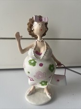 -MOLLY- Deko Figur Mollige Dame mit Kleid und Handtasche Höhe ca.12cm