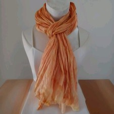 100% SEIDE Crash Crinkle Schal Tuch gelb orange superschön