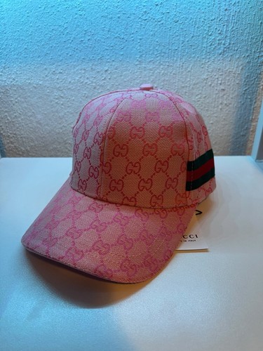 Gucci cap pink canvas neu - pink,