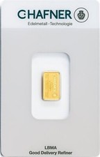 C. Hafner 2 Gramm Goldbarren - 999,9 Feingold - LBMA zertifiziert - im Blister