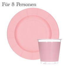 16tlg. Einweggeschirr-Set Rosa
