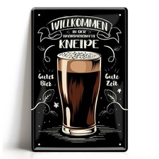 Blechschild 20x30cm Willkommen Nachbarschafts Kneipe Vintage Bar Pub Partykeller