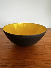 Krenit TORBEN ORSKOV Schale  Herbert Krenchel 16  cm gelb Emaille Email