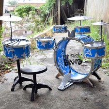 Kinder-Schlagzeug-Set Musikspielzeug Jazz Trommel mit Hocker Kinder Instrumente