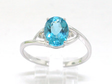 Blautopas Ring 585 Weißgold