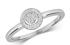 9 kt Weißgold Diamant Halo