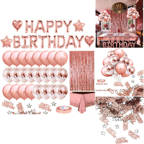 Rosegold geburtstagsdeko happy - geburtstagsdeko,