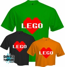 Liebe Lego (Herz) - T Shirt, Steine, bauen, blockieren, Fun, Cool, Qualität, NEU