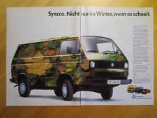 VW Transporter syncro T3 Werbung, Doppelseite !!!