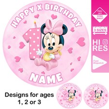 Baby Minnie Maus Kuchen Topper runde Personalisierte