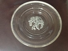 Deko alter großer Glasteller Kuchenteller Relief Engel romantisch