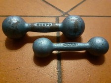 Antike Kurzhanteln, Hantel, Vintage, Marke: HASPO, 2 Stück, 1,5kg+ 3kg