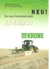 Prospekt Krone  Kreiselschwader KS 4.61/13 mit John Deere 2850
