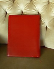 Schreibmappe Konferenzmappe Aktenmappe Dokumentenmappe Vintage rot Leder