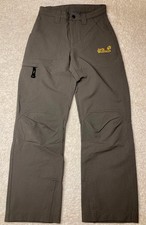 Jack Wolfskin Softshell Hose Gr. 134 khaki grau Jungs Mädchen Outdoor warm