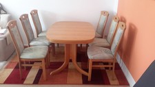 Esszimmertisch ausziehbar + 6 Stühle Eiche hell NEUWERTIG