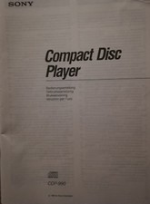 SONY CDP 990 COMPACT DISC PLAYER - ORIGINAL USER MANUAL
