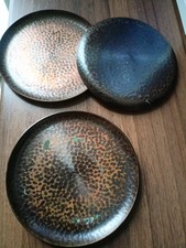 5 Glasuntersetzer Kupfer od. Messing patiniert 