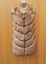 12-14 UK Karen Millen mittelbraune auf Trend Kunstfell Weste Jacke