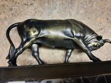 Bronze Ochse auf Marmor - Sockel  Original Art Deco Vintage ca 2kg schwer