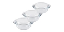 O'Cuisine Kasserollen-Set mit Deckel, 3-er Glasschale Glasbehälter