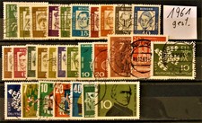 BRD,Jahrg.1961,Briefmarken gestempelt .kompl.siehe Artikelbeschreibung.,auf 3 S.