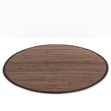 B-Ware Bambusmatte Bambus Teppich Läufer Vorleger Rund Dunkelbraun Homestyle4u