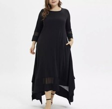 Damen Leichte Kleid , Neu , Grosse 56 ,stretch,schwarz, Mit Chiffon Teile