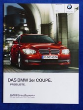 BMW 3er Coupe 335i Typ E92 - Preisliste MJ 2013 - Prospekt Brochure 07.2012