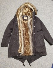 DREIMASTER Parka blau Gefüttert Damen Herbst Winter  Mantel Kapuze Größe XL NEU 