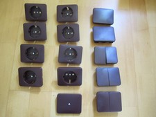 Busch-Jaeger, Alpha-Nea, Steckdosen-Einsätze, Schalterwippen, Mahagony-Braun