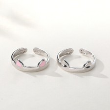 Süßer Ring Katzenohren 48 - 52 verstellbar echt Silber 925 offen Damen Mädchen