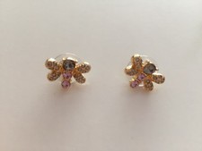 SWAROVSKI OHRRINGE SCHMETTERLINGE GOLD OHRSTECKER BUTTERFLY PAPILLON ROSA PINK