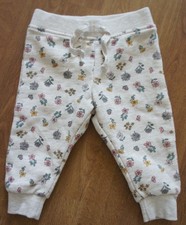 PRIMARK JOGGINGHOSE, BEIGE MIT BLUMEN, BAUMWOLL-MIX, GR. 68, SEHR GUT ERHALTEN