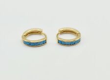 18k vergoldet türkis CZ Kristall Huggies Mini Creolen andere Blogger...