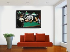 Volker Welz Artprint Billard Carambolage Druckgrafik Kind Murmeln Kugeln Knickel